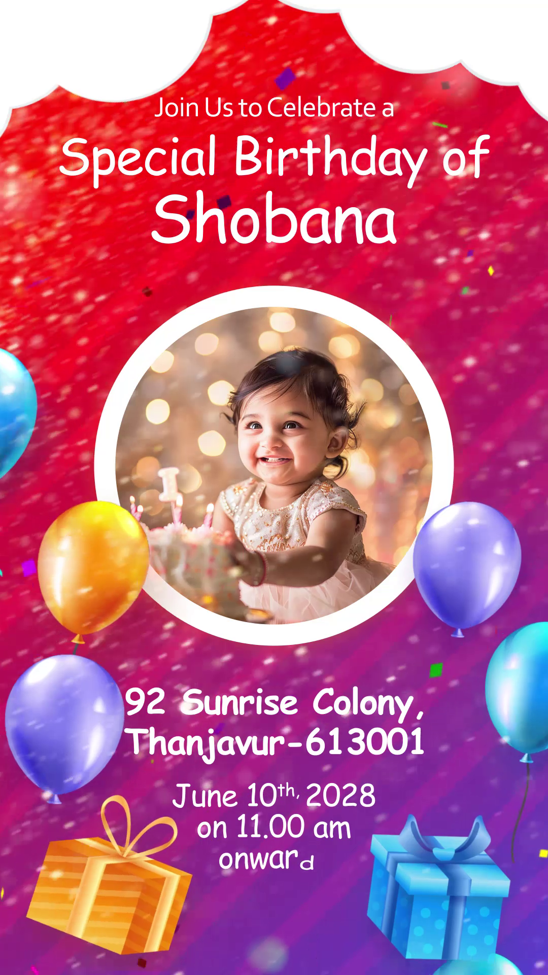 Colorful Digital Birthday Invite